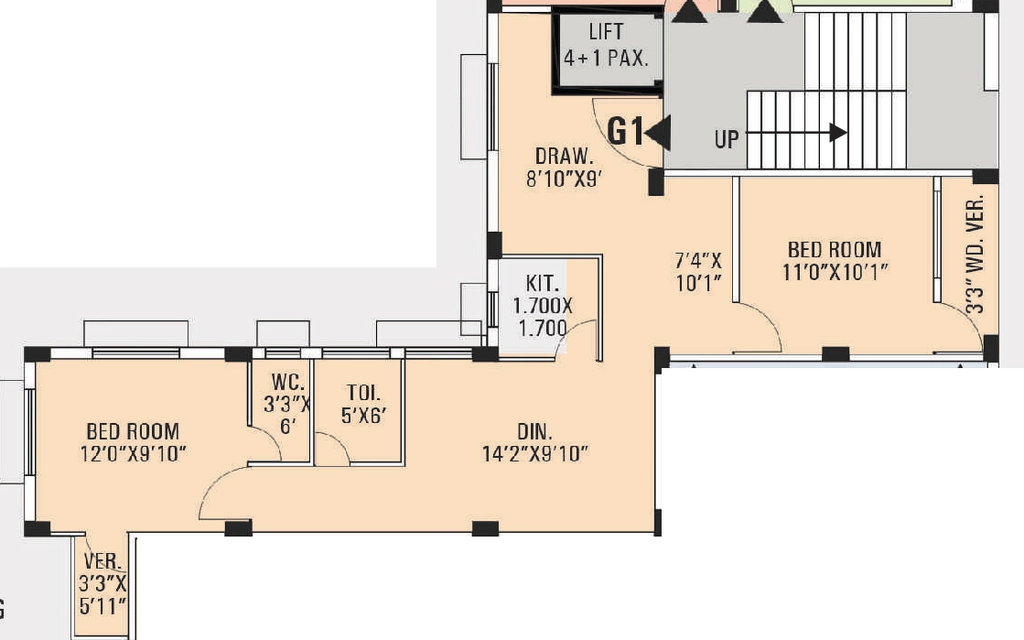 2 BHK Flat in Swapno Villa in Dum Dum, Kolkata - Image 906676