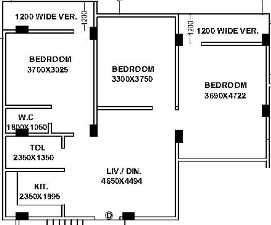 3 BHK Flat in Unique Gloria in Dum Dum, Kolkata - Image 906681