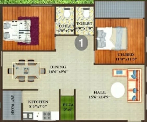 2 BHK Flat in DNR Woodland Residency in Kondapur, Hyderabad - Image 906704