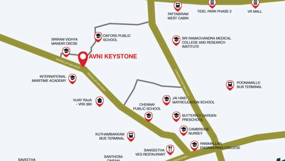 Location of Keystone Avni in Thirumazhisai, Chennai - Image 376988