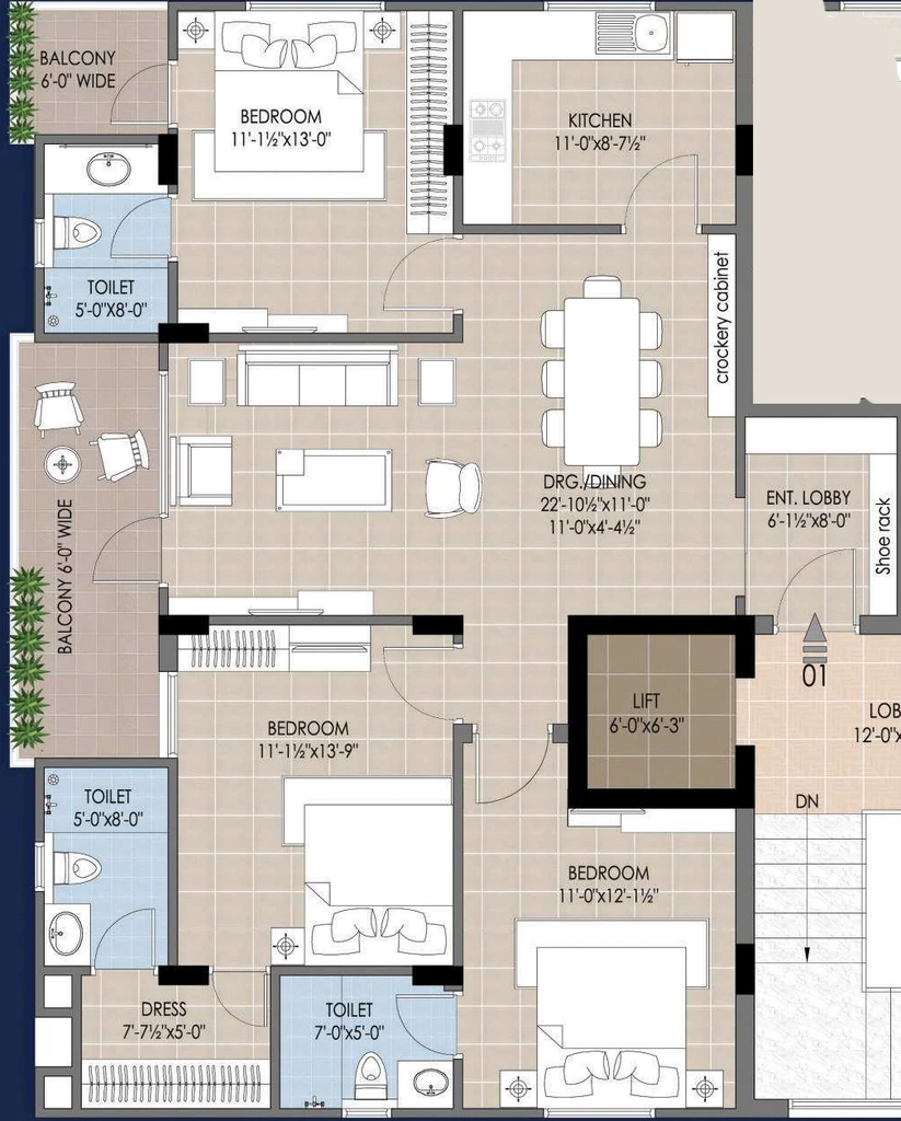 3 BHK Flat in Platinum Shubhratan in Bani Park, Jaipur - Image 906728