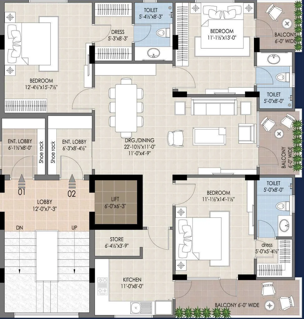 3 BHK Flat in Platinum Shubhratan in Bani Park, Jaipur - Image 906729