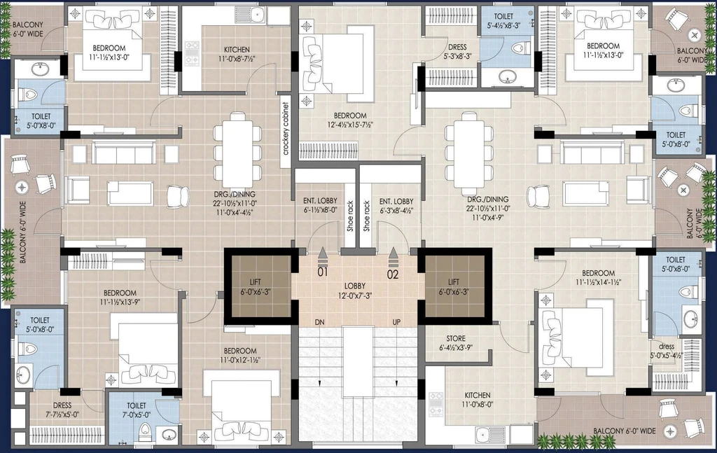 Floor Plan of Platinum Shubhratan in Bani Park, Jaipur - Image 377021