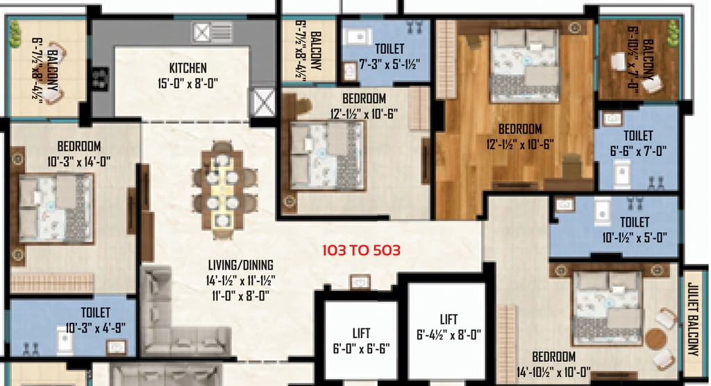 4 BHK Flat in Shubh Mangal Prime in Bani Park, Jaipur - Image 906730
