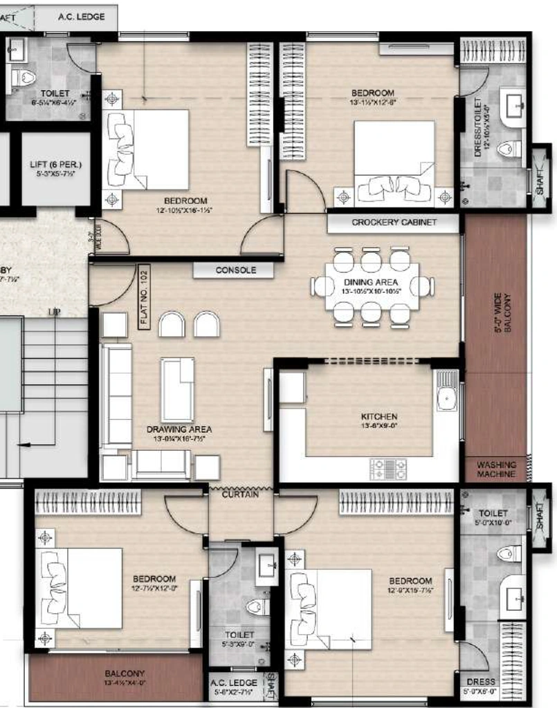 4 BHK Flat in Trimurtys Valeria in C Scheme, Jaipur - Image 906734