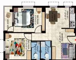 2 BHK Flat in Dewellers Prakrati Villa 2 in Dum Dum, Kolkata - Image 906736