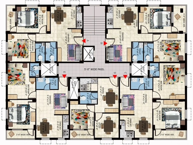 Floor Plan of Dewellers Prakrati Villa 2 in Dum Dum, Kolkata - Image 377043