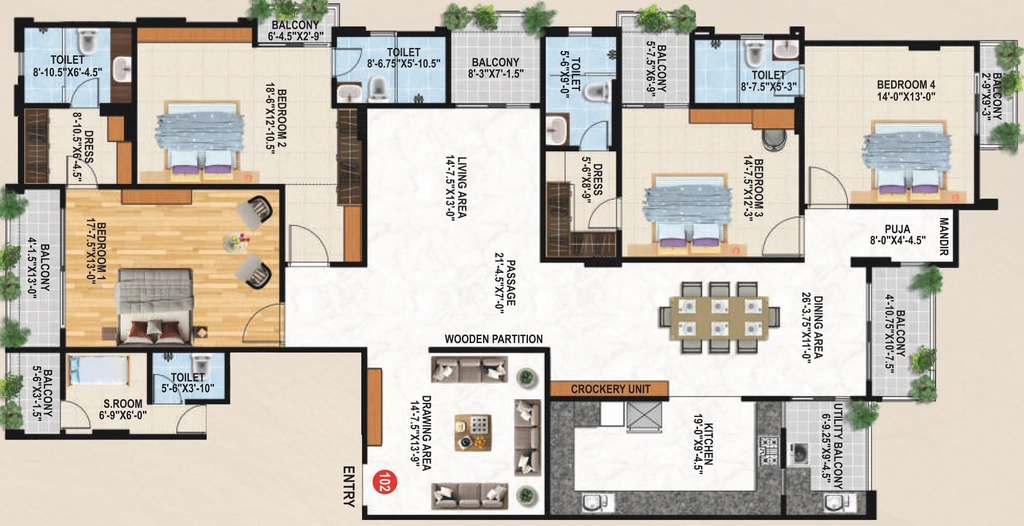 4 BHK Flat in Raising The Antillia in C Scheme, Jaipur - Image 906751