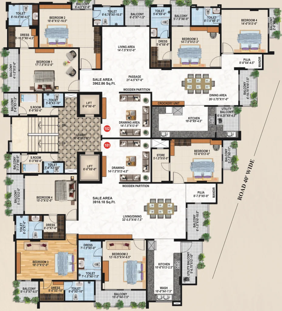 Floor Plan of Raising The Antillia in C Scheme, Jaipur - Image 377068