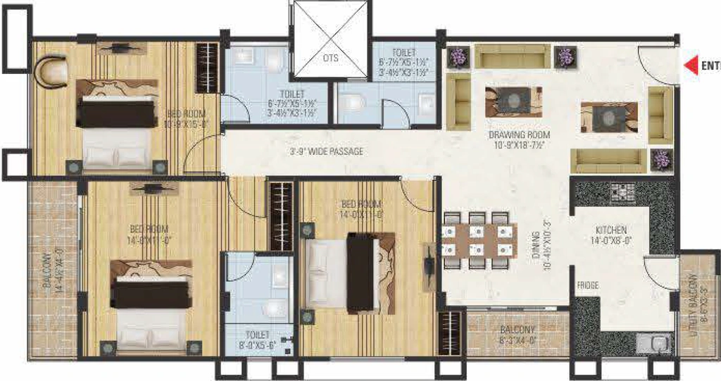 3 BHK Flat in Shrikant Pearl Divine in Bani Park, Jaipur - Image 906766
