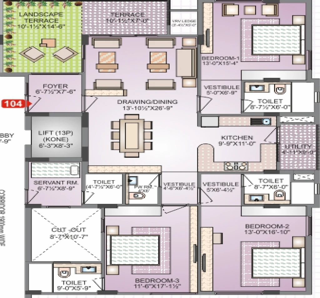 3 BHK Flat in Pearl Avantika in C Scheme, Jaipur - Image 906779