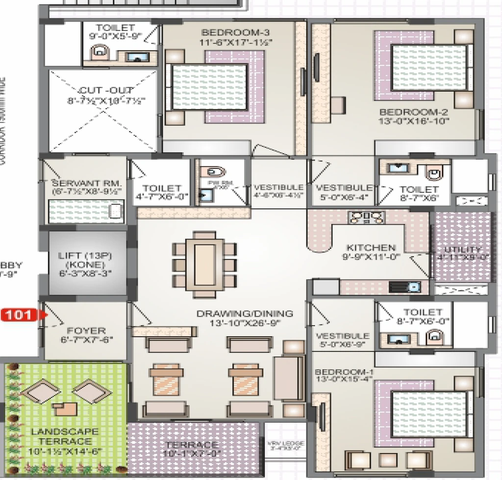 3 BHK Flat in Pearl Avantika in C Scheme, Jaipur - Image 906780