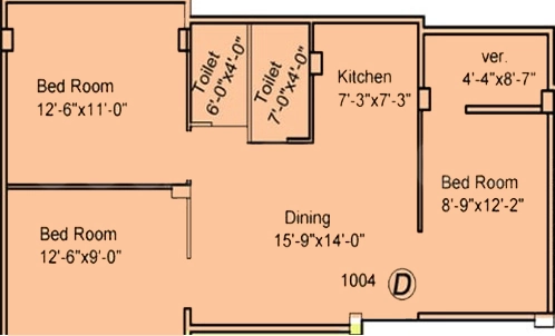 3 BHK Flat in Jinia Ghosai Bhavan in Dum Dum, Kolkata - Image 906786