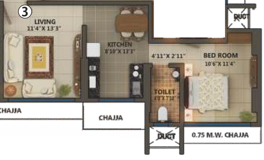 1 BHK Flat in Prem Leela Heights in Goregaon East, Mumbai - Image 906951