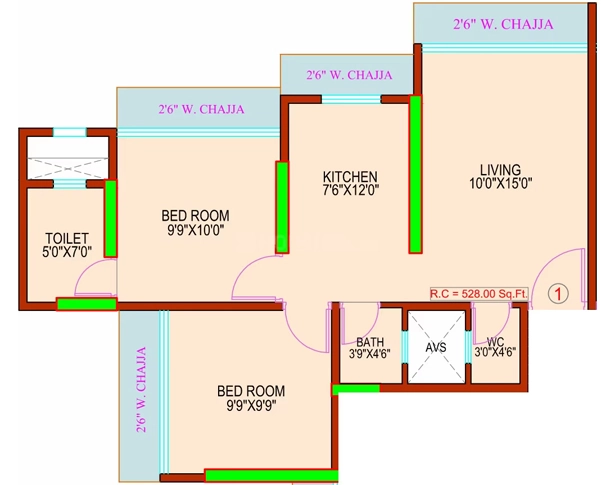 2 BHK Flat in Vijaya Kulkarni Horizon in Goregaon East, Mumbai - Image 907727