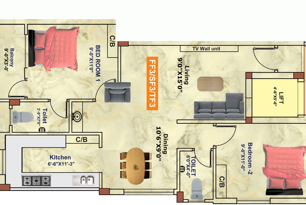 2 BHK Flat in Devis Surya in Kolathur, Chennai - Image 906831