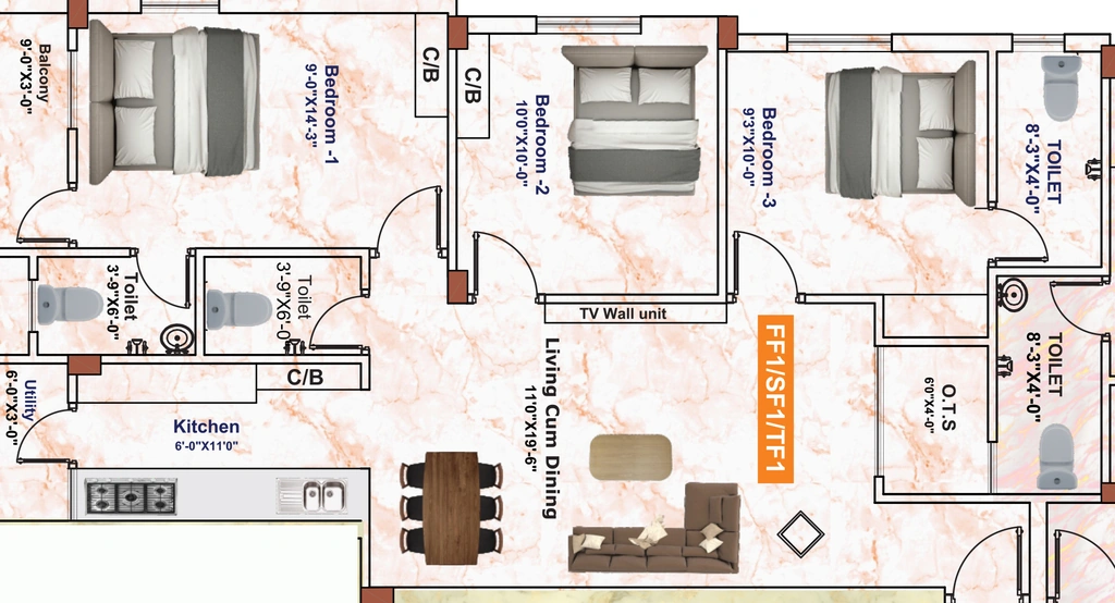 3 BHK Flat in Devis Surya in Kolathur, Chennai - Image 906832