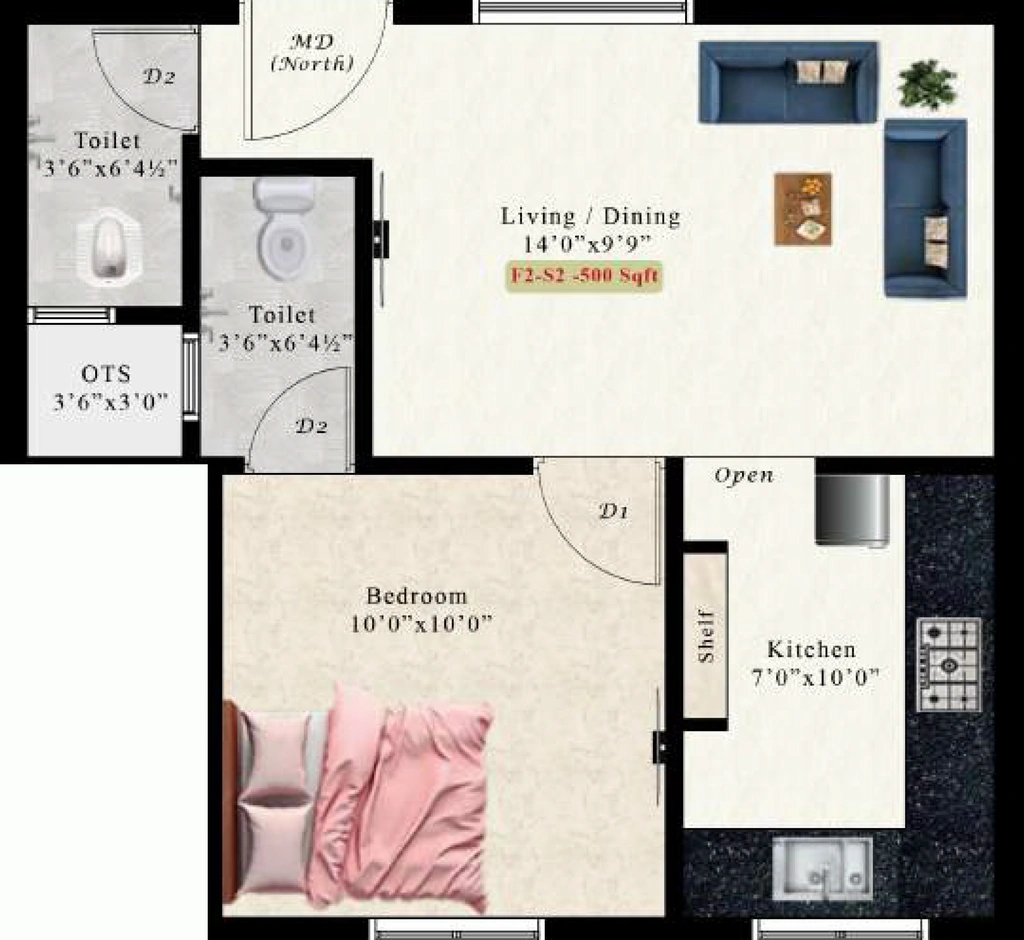 1 BHK Flat in AK Azurite in Tambaram, Chennai - Image 906843