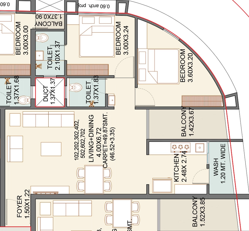 2 BHK Flat in Mars Aarambh Harmony in New Sama, Vadodara - Image 906842