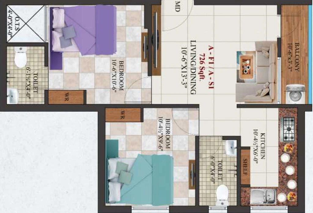2 BHK Flat in AK Magnesite in Kundrathur, Chennai - Image 906849