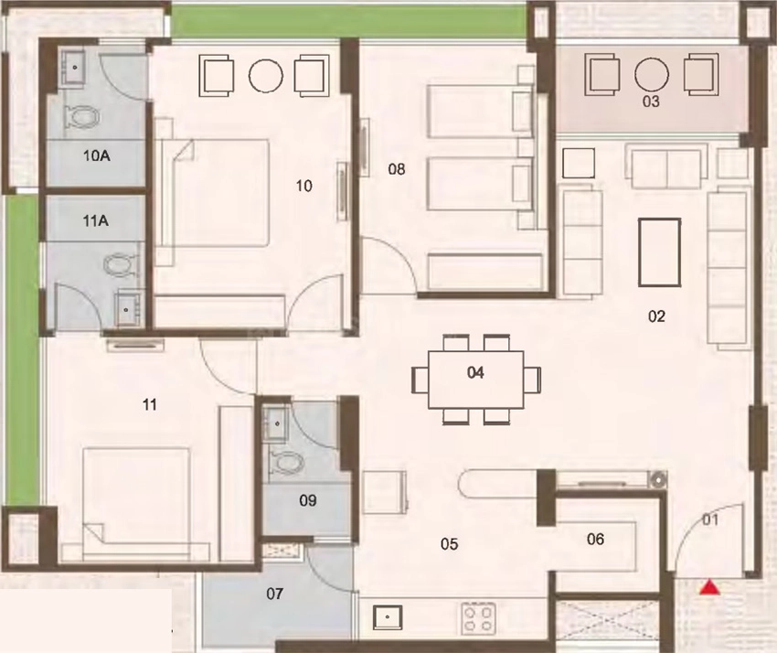 3 BHK Flat in Apurva Aasthaa Onyx in Memnagar, Ahmedabad - Image 906866