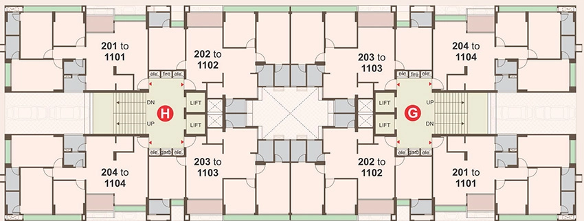 Floor Plan of Apurva Aasthaa Onyx in Memnagar, Ahmedabad - Image 377315