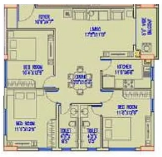 3 BHK Flat in Signum Cloud 9 in Mominpore, Kolkata - Image 907175