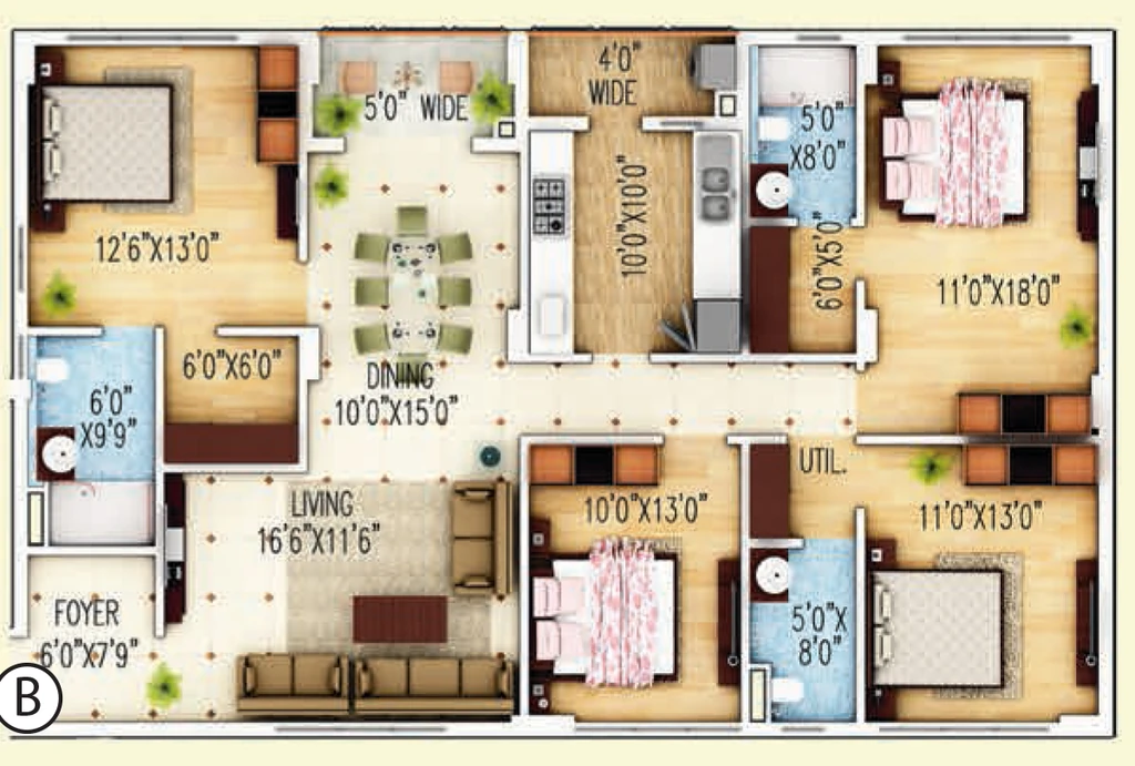4 BHK Flat in Signum Cloud 9 in Mominpore, Kolkata - Image 907178