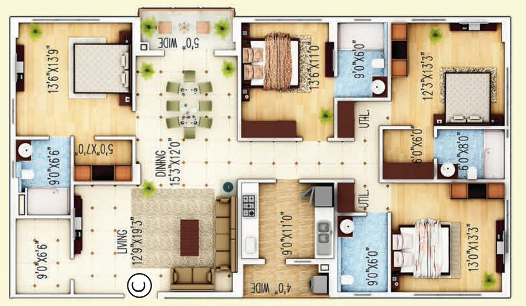 4 BHK Flat in Signum Cloud 9 in Mominpore, Kolkata - Image 907180