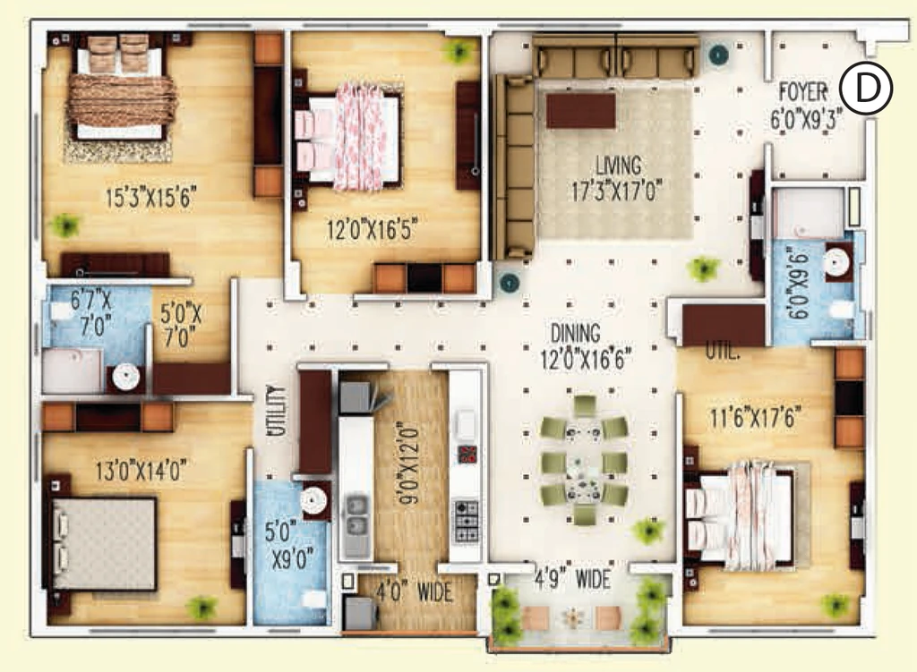 4 BHK Flat in Signum Cloud 9 in Mominpore, Kolkata - Image 907181