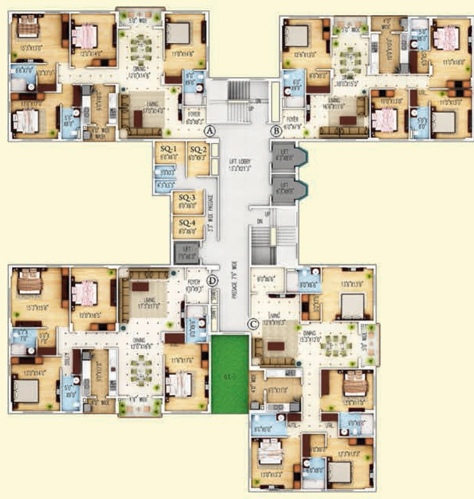 Floor Plan of Signum Cloud 9 in Mominpore, Kolkata - Image 378031