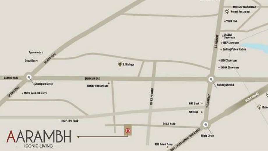 Location of Commercial Aryanparv Aarambh in Sarkhej, Ahmedabad - Image 377348