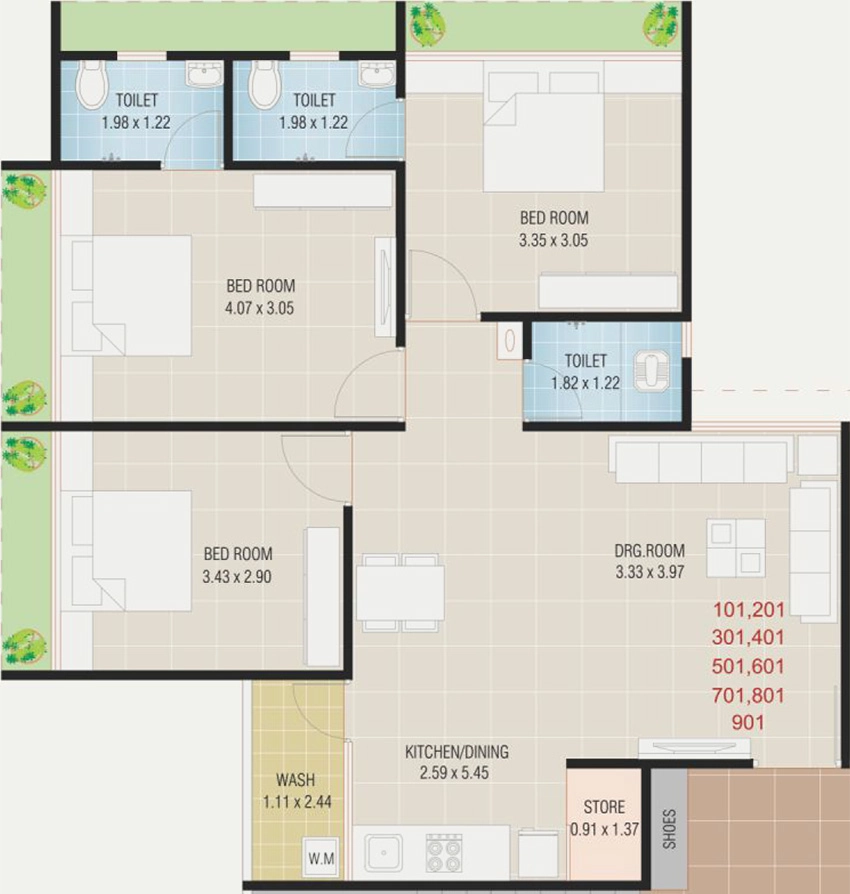 3 BHK Flat in Gajanand Bhagvat Enclave in Ghodasar, Ahmedabad - Image 906884