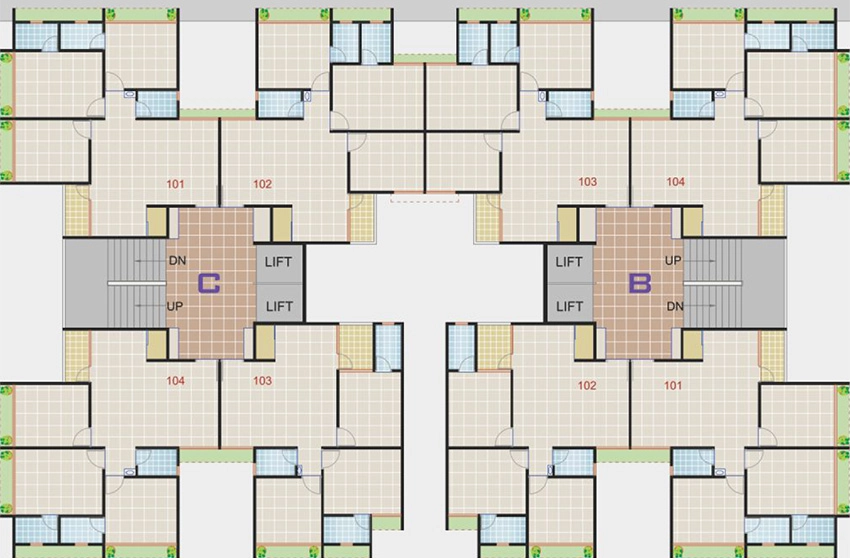 Floor Plan of Gajanand Bhagvat Enclave in Ghodasar, Ahmedabad - Image 377358