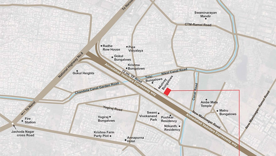 Location of Commercial Gajanand Bhagvat Enclave in Ghodasar, Ahmedabad - Image 377361