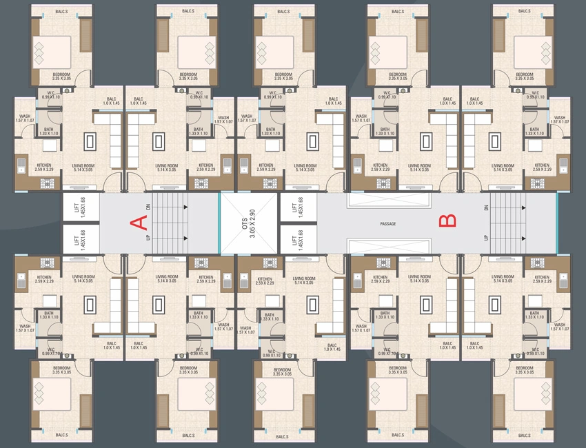 Floor Plan of Ujma Ibrahim Heights in Gorwa, Vadodara - Image 377420