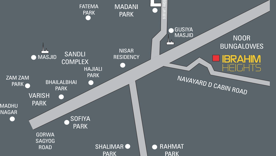 Location of Ujma Ibrahim Heights in Gorwa, Vadodara - Image 377419