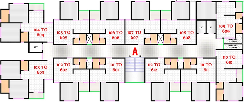 Floor Plan of Ruchi Kesar Residency in Narol, Ahmedabad - Image 377378