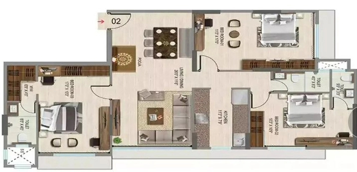 3 BHK Flat in VKG Krishna Residences in Andheri East, Mumbai - Image 907723