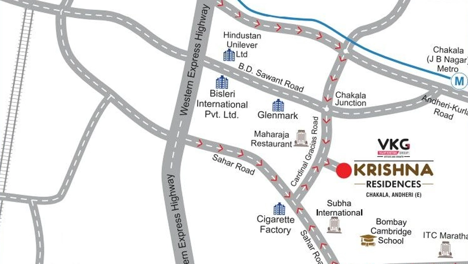 Location of VKG Krishna Residences in Andheri East, Mumbai - Image 379310