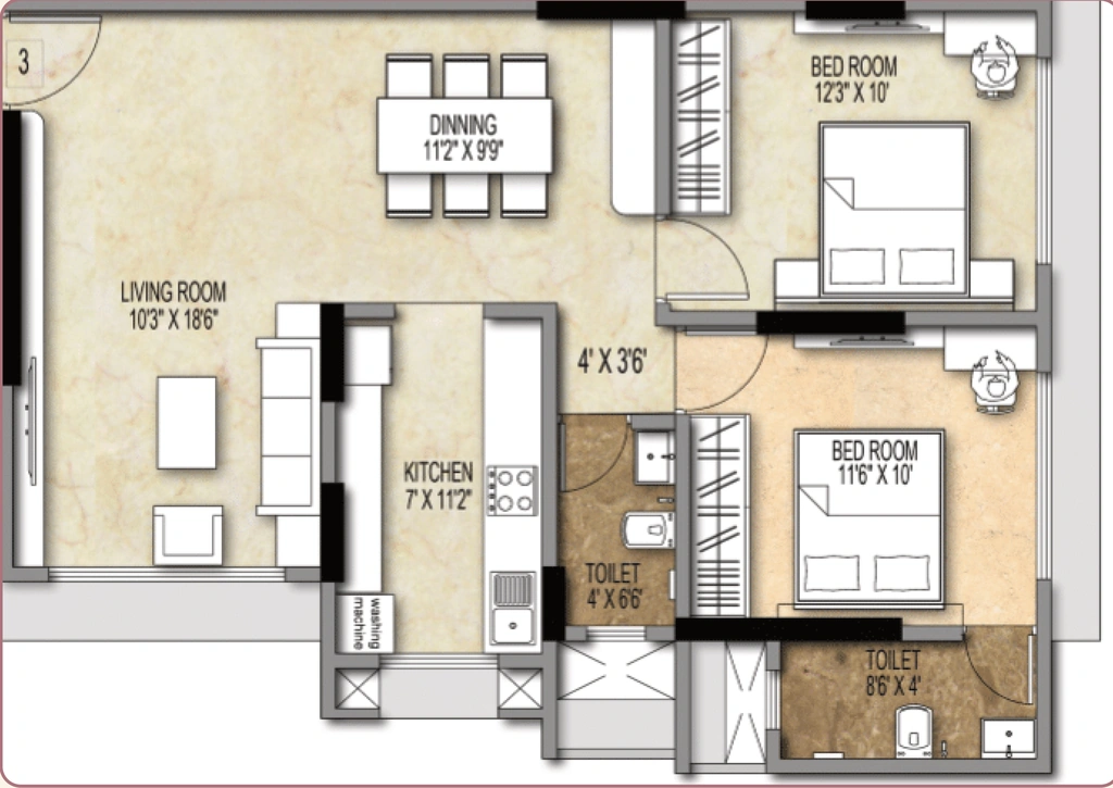 2 BHK Flat in Shiv Pearl Gardens in Malad West, Mumbai - Image 907023