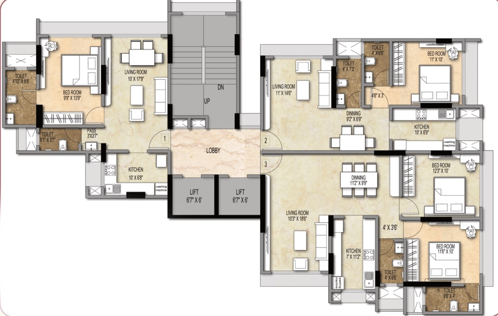 Floor Plan of Shiv Pearl Gardens in Malad West, Mumbai - Image 377706