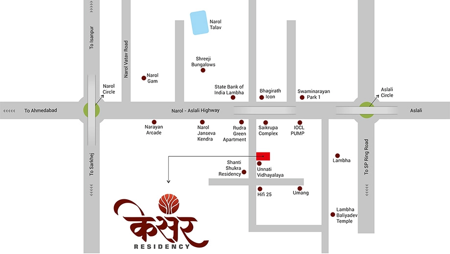 Location of Commercial Ruchi Kesar Residency in Narol, Ahmedabad - Image 377382