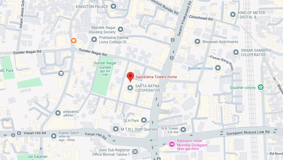 Location of Raja Saptratna Towers in Malad West, Mumbai - Image 379207