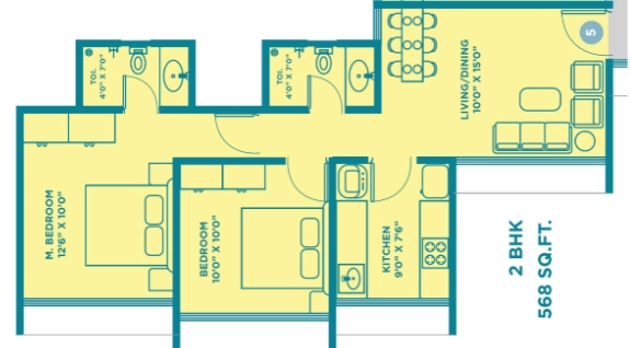 2 BHK Flat in Suparshwa Urbana in Andheri East, Mumbai - Image 907031