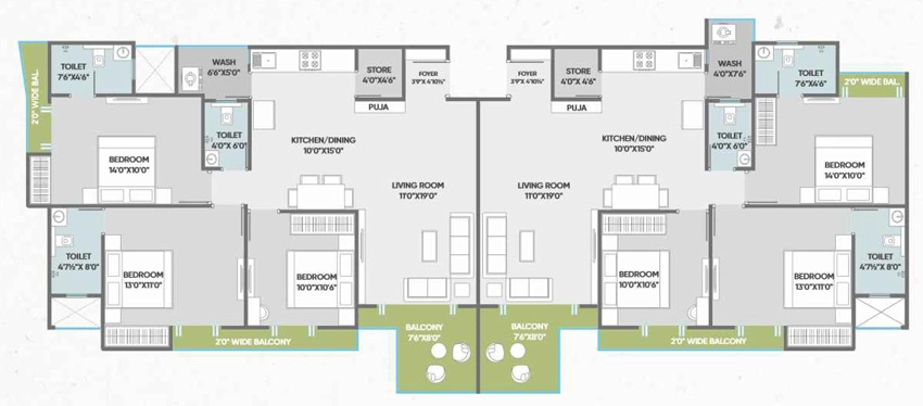 Floor Plan of Nyalkaran Shree Siddheshwar Holyland in Sama Savli Road, Vadodara - Image 377428