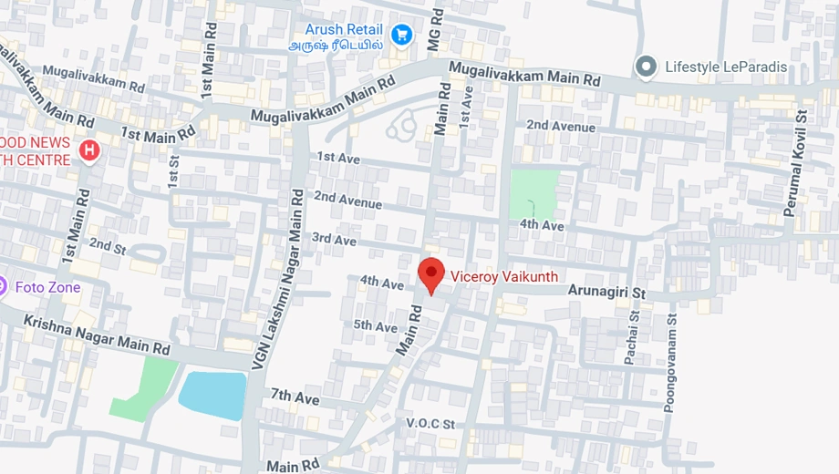 Location of Viceroy Vaikunth in Mugalivakkam, Chennai - Image 377458
