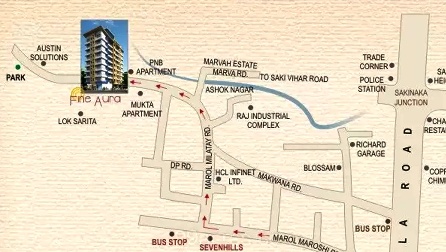 Location of Fine Aura in Andheri East, Mumbai - Image 381812