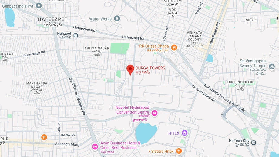 Location of Durga Towers in Kondapur, Hyderabad - Image 377783
