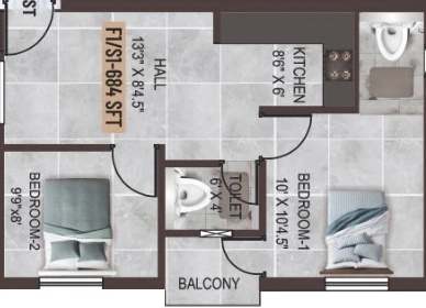 2 BHK Flat in Crest Uberta in Anakaputhur, Chennai - Image 906946